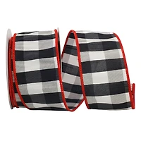 Reliant 2.5" x 10yd. Red Edged Grand Gingham Wired Ribbon