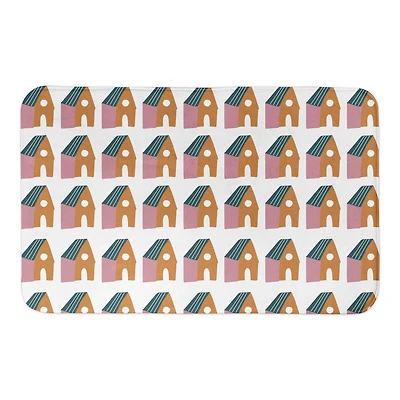 Colorful House Pattern 34" x 21" Bath Mat