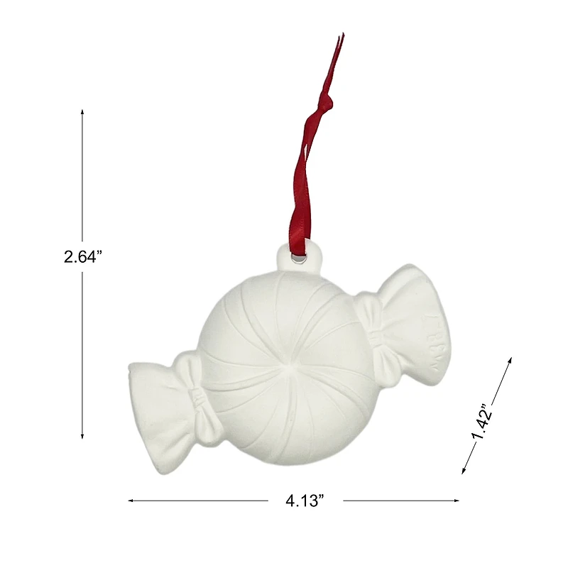 4.25" DIY Ceramic 3D Peppermint Ornament by Make Market®
