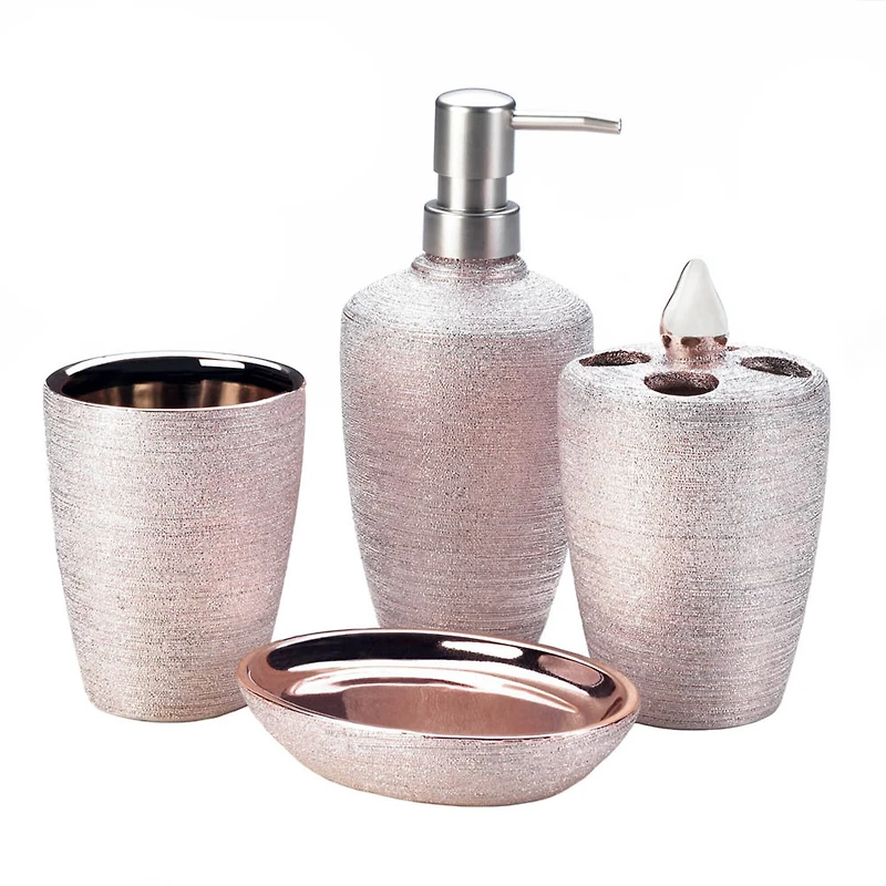 Rose Golden Shimmer Bath Accessory Set