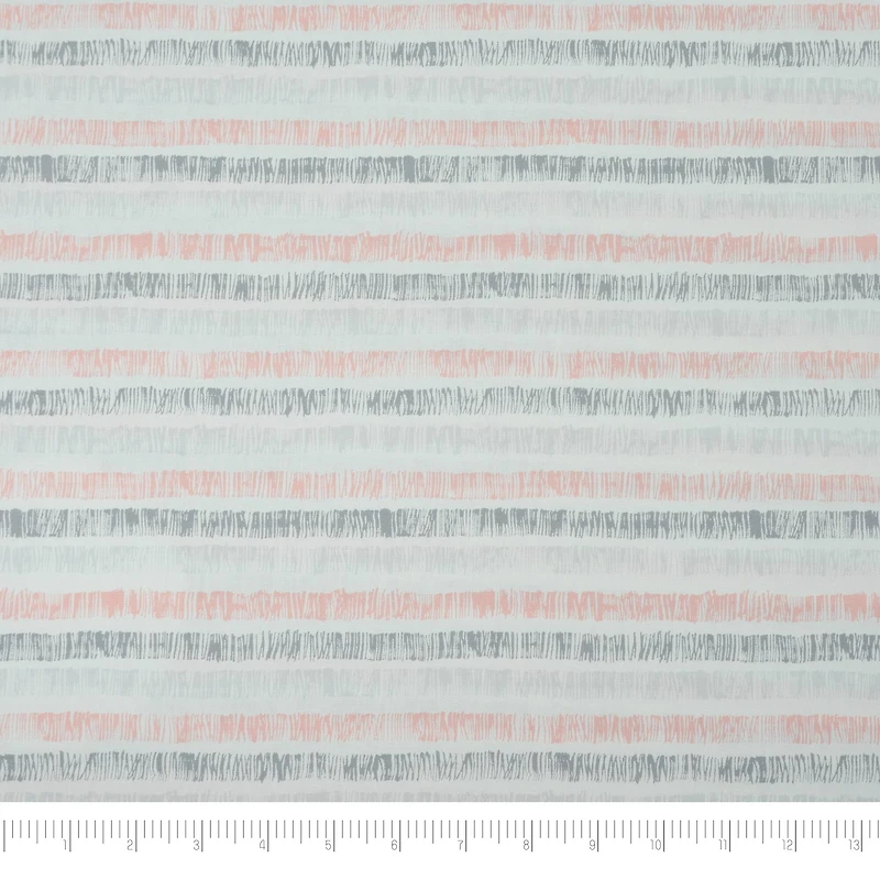 SINGER Pink & Gray Stripe Cotton Fabric