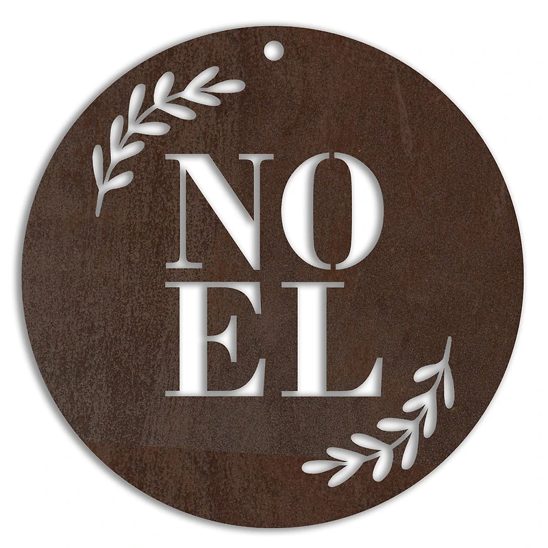 4" Noel Botanical Metal Ornament