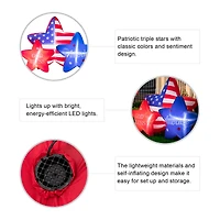 Glitzhome® 6ft. Lighted Patriotic American Inflatable Stars Décor