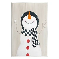 Stupell Industries Happy Smile Winter Snowman Wall Plaque Art