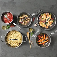 Stainless Steel Non-Stick 10-Piece Cookware Set With Stainless Steel Handles