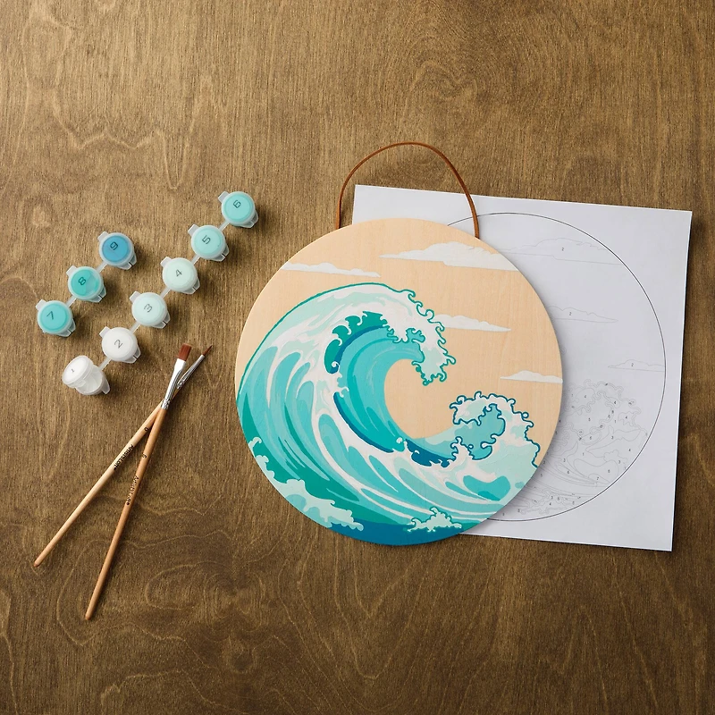 Waves Paint-by-Number Plywood Surface Kit by Artist's Loft®