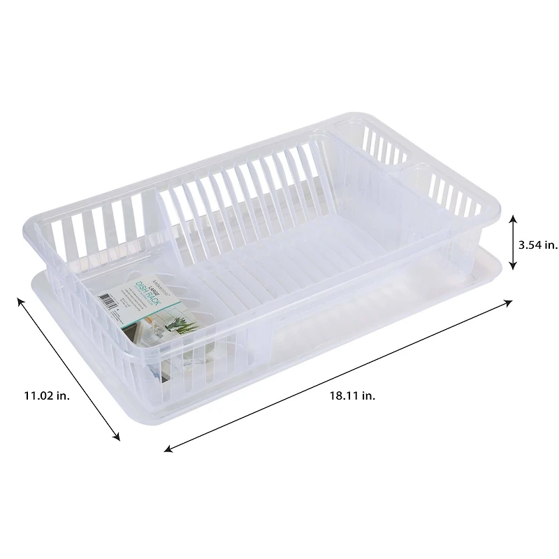 Kitchen Details Large Clear Dish Rack with Tray