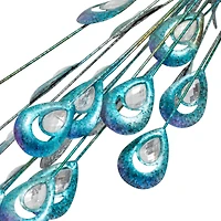 20" Turquoise Iron Eclectic Bird Garden Sculpture