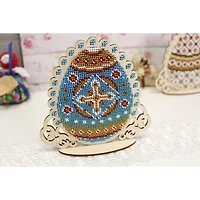 Mp Studia Blue Easter Egg Cross Stitch on Wood Kit