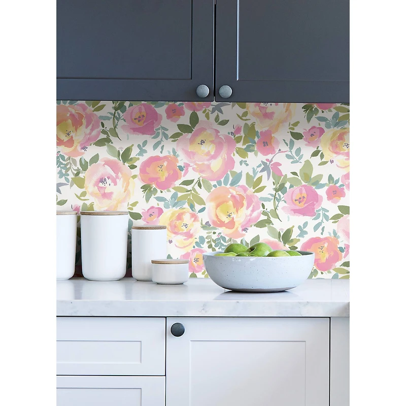 NuWallpaper Pink Gracelyn Flower Peel & Stick Wallpaper