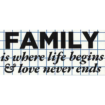 Leisure Arts® Vinyl Family Is Where Life Begins Black Wall Decal