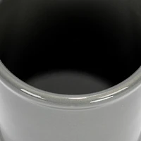 Hello Honey® 11.5" Gray Farmhouse Ceramic Crocks in White Metal Holder