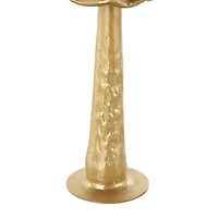 Gold Metal Mushroom Metallic Sculptures with Round Base, 3ct.