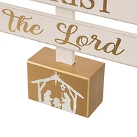 Glitzhome® 18" Wooden Nativity Tree Tabletop Décor