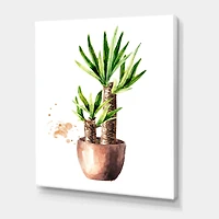 Designart - Yucca Tree In The Ceramic Flower Pot