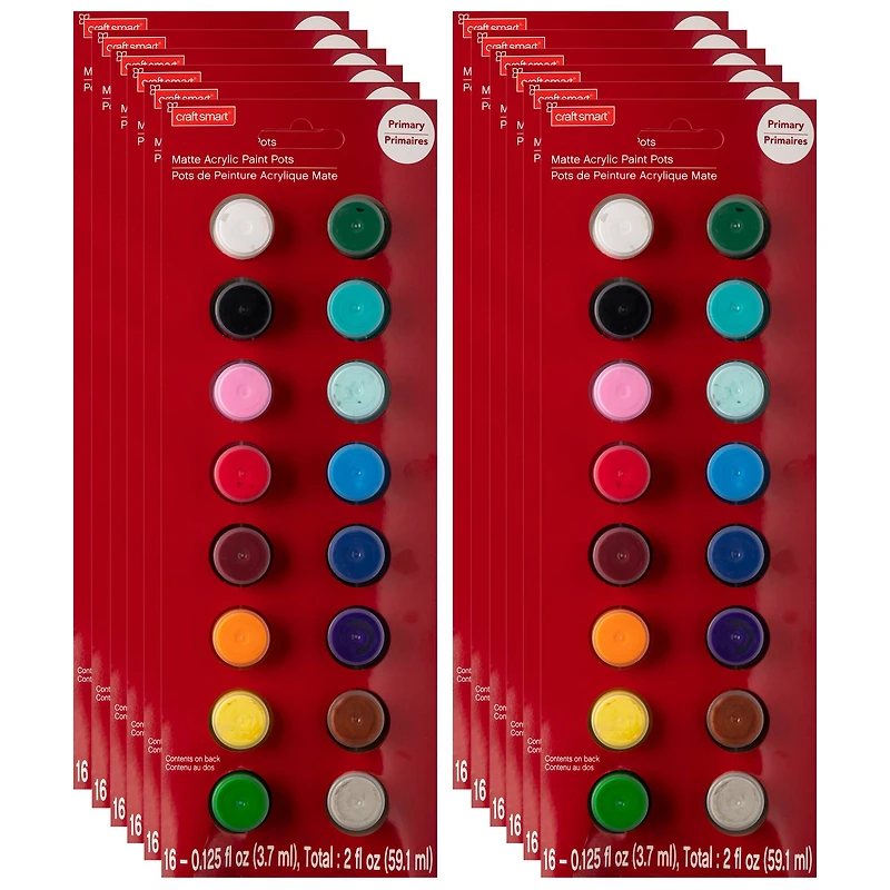 12 Pack: Primary Acrylic Paint Pot Set by Craft Smart®
