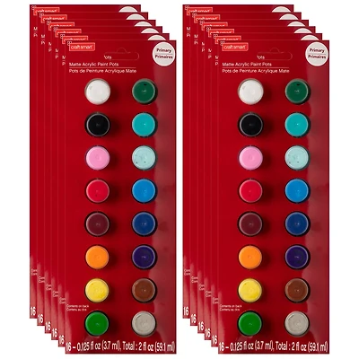 12 Pack: Primary Acrylic Paint Pot Set by Craft Smart®