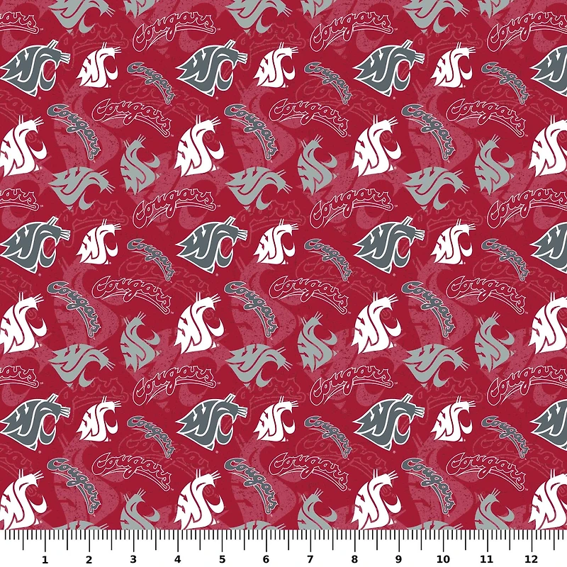 NCAA Washington State University Cougars Cotton Fabric
