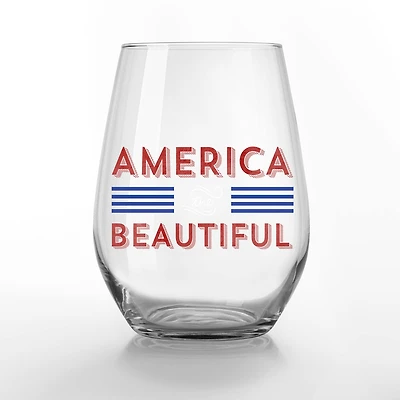 15oz. America the Beautiful Printed Wine Glass