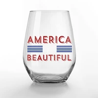 15oz. America the Beautiful Printed Wine Glass