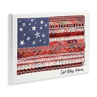 Stupell Industries God Bless America Phrase Macram� Pattern Flag Wall Plaque Art