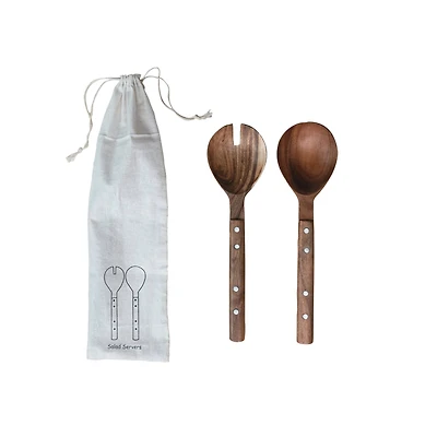 Hello Honey® Natural Rustic Charm Mango Wood Salad Server Set