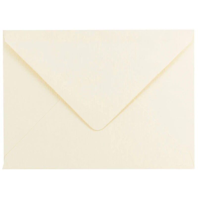 JAM Paper A7 Ivory Laid Strathmore Invitation Envelopes with Euro Flap 50ct.
