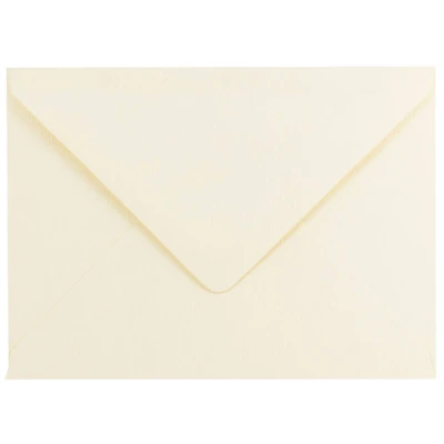 JAM Paper A7 Ivory Laid Strathmore Invitation Envelopes with Euro Flap 50ct.