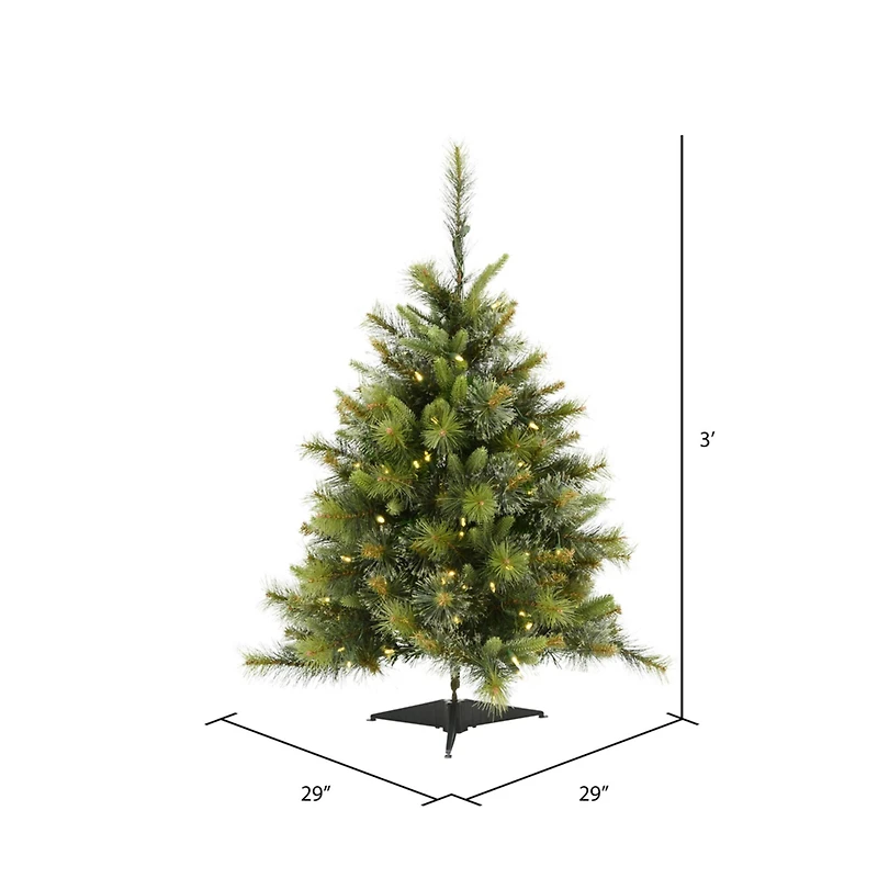 3ft. Pre-Lit Cashmere Pine Artificial Christmas Tree, Warm White Dura-Lit® LED Lights
