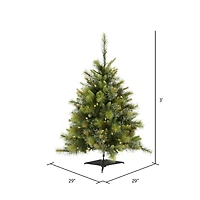 3ft. Pre-Lit Cashmere Pine Artificial Christmas Tree, Warm White Dura-Lit® LED Lights