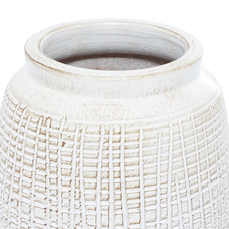 White Terracotta Coastal Style Vase