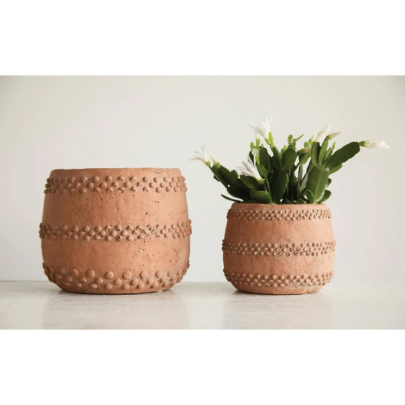 Hello Honey® 6.25" Brown & Orange Cement Planter