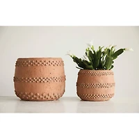Hello Honey® 6.25" Brown & Orange Cement Planter