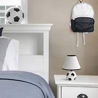 Simple Designs™ 11.5" Soccer Ball Base Table Lamp with White Shade Black Trim