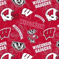 NCAA University of Wisconsin Badgers Cotton Fabric