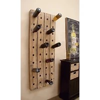 Brown Wooden Pallet Wall Wine Rack