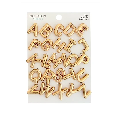 Blue Moon Studio™ Gold-Colored Alphabet Balloon Charm Set