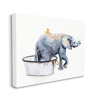 Stupell Industries Charming Rustic Elephant In Bubble Bath Painting Canvas Wall Art