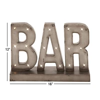 The Novogratz 16'' Brown Tin Industrial BAR Sign