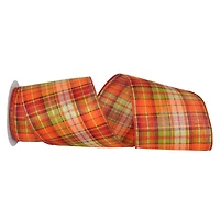 JAM Paper 2.5" x 10yd. Seasonal Fall Supreme Plaid Wired Ribbon