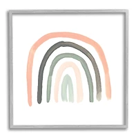 Stupell Industries Sweet Rainbow Arches Soft Green Pink Pastels in Gray Frame Wall Art