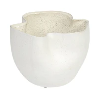 Hello Honey® 7.25" White Sand Finish Ruffled Stoneware Planter