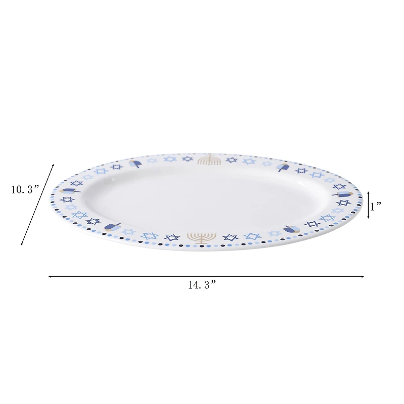 14" x 10" Hanukkah Ceramic Oval Plate by Ashland®