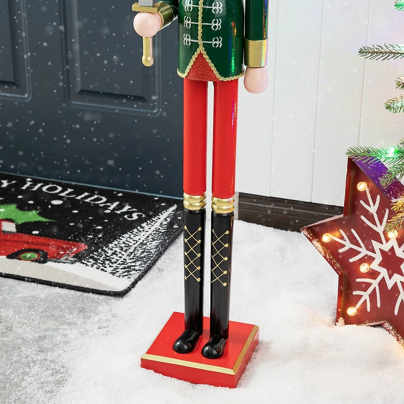 Glitzhome® 3.5ft. Wooden Christmas Soldier Nutcracker
