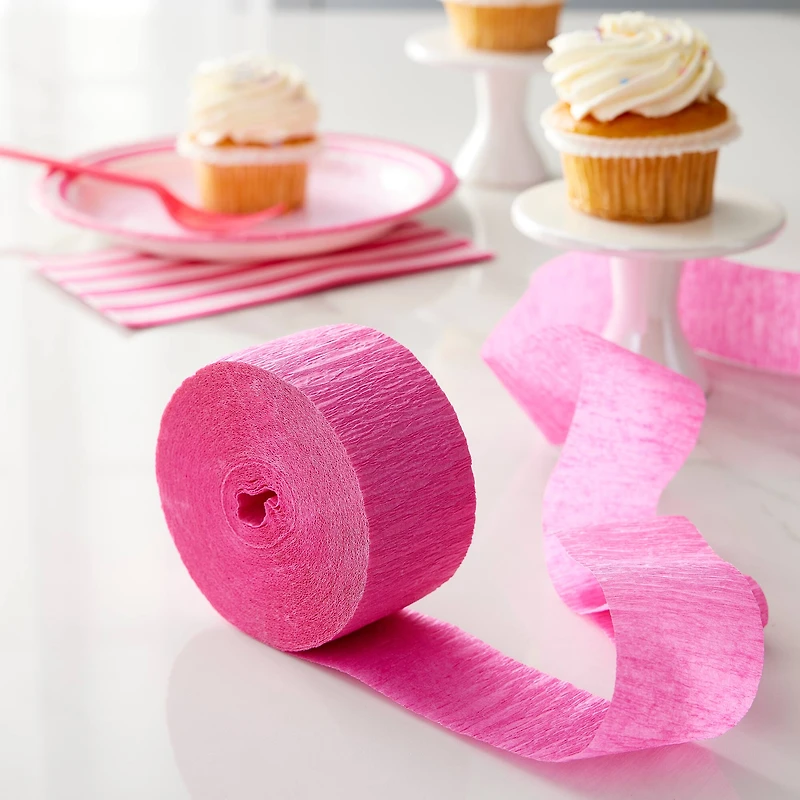 12 Pack: 81ft. Pink Crepe Streamer by Celebrate It™