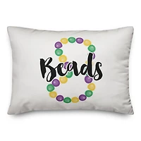Beads & Bling Mardi Gras Throw Pillow