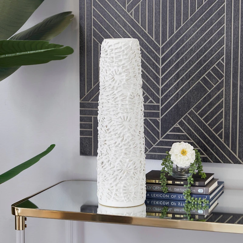 White Ceramic Contemporary Vase