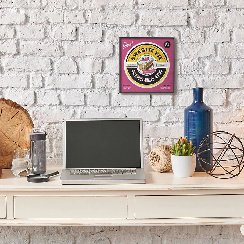 Stupell Industries Sweetie Pie Bakery Comic Wall Accent with Black Frame