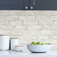 InHome White Denver Brick Peel & Stick Wallpaper