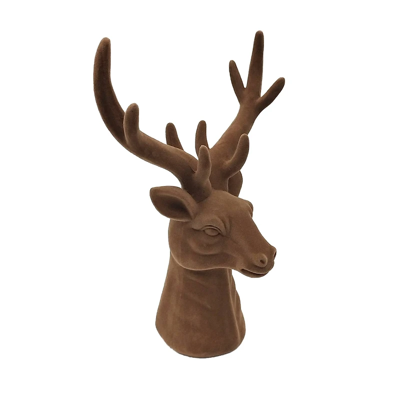 11" Brown Flocked Reindeer Head by Ashland®